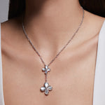 Load image into Gallery viewer, Floral Drop Necklace with Mother of Pearl
