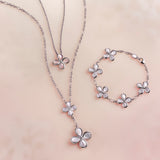 Floral Drop Necklace with Mother of Pearl
