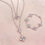 Load image into Gallery viewer, Floral Drop Necklace with Mother of Pearl

