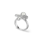 Load image into Gallery viewer, Flower Ring with Mother of Pearl and Diamonds
