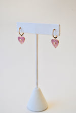 Load image into Gallery viewer, 14K Gold Pink Sapphire &amp; Diamond Charm Earrings
