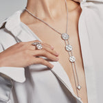 Load image into Gallery viewer, Isola Lariat Necklace with Mother of Pearl
