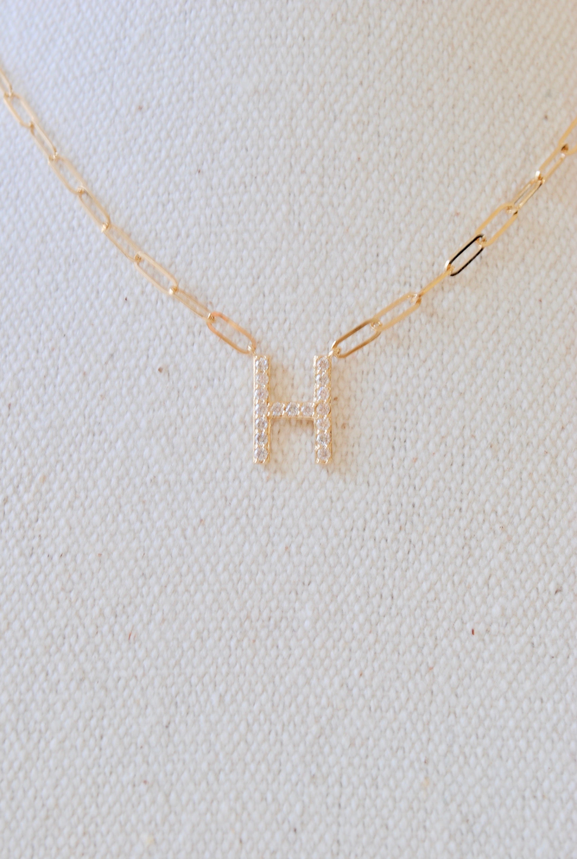 14K and Diamond Initial Necklace