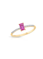 Load image into Gallery viewer, Pink Sapphire and Diamond Solitaire Ring
