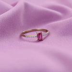 Load image into Gallery viewer, Pink Sapphire and Diamond Solitaire Ring
