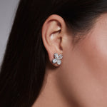 Load image into Gallery viewer, Stud Earrings with Mother of Pearl and Diamonds
